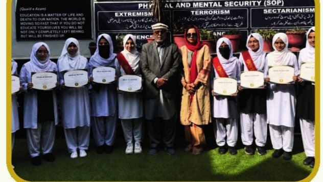 High-achieving students holding their certificates